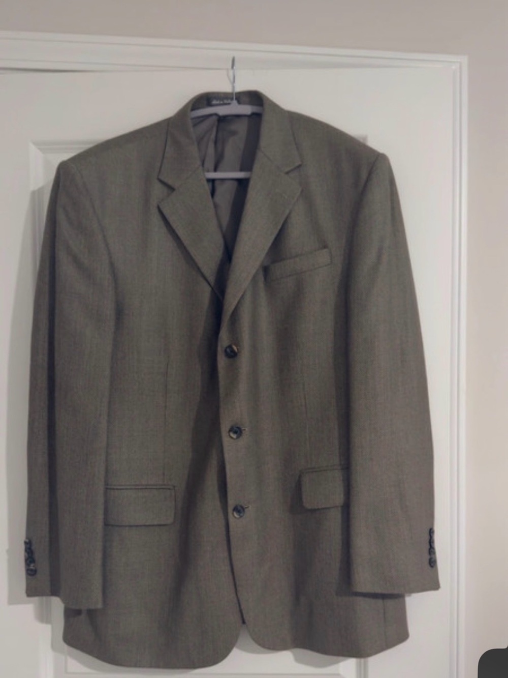 Oscar de la Renta Olive Green Three-Button Sport Coat